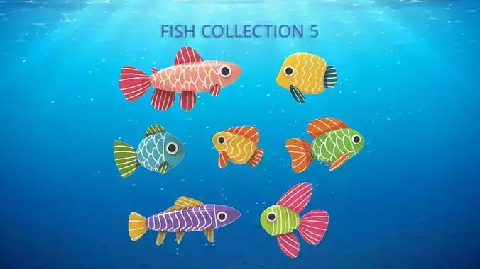 Fish Sea Collection 5 Low-poly 3D model