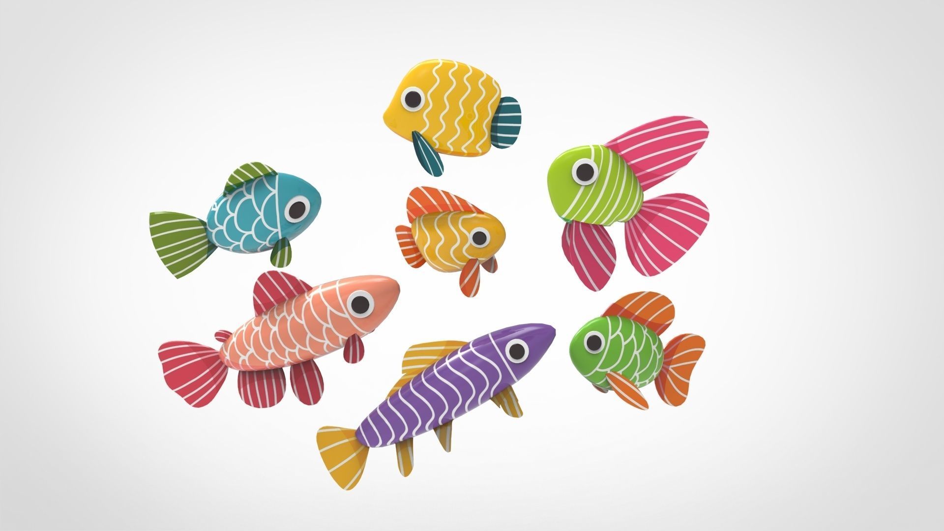 Fish Sea Collection 5 Low-poly 3D model_4