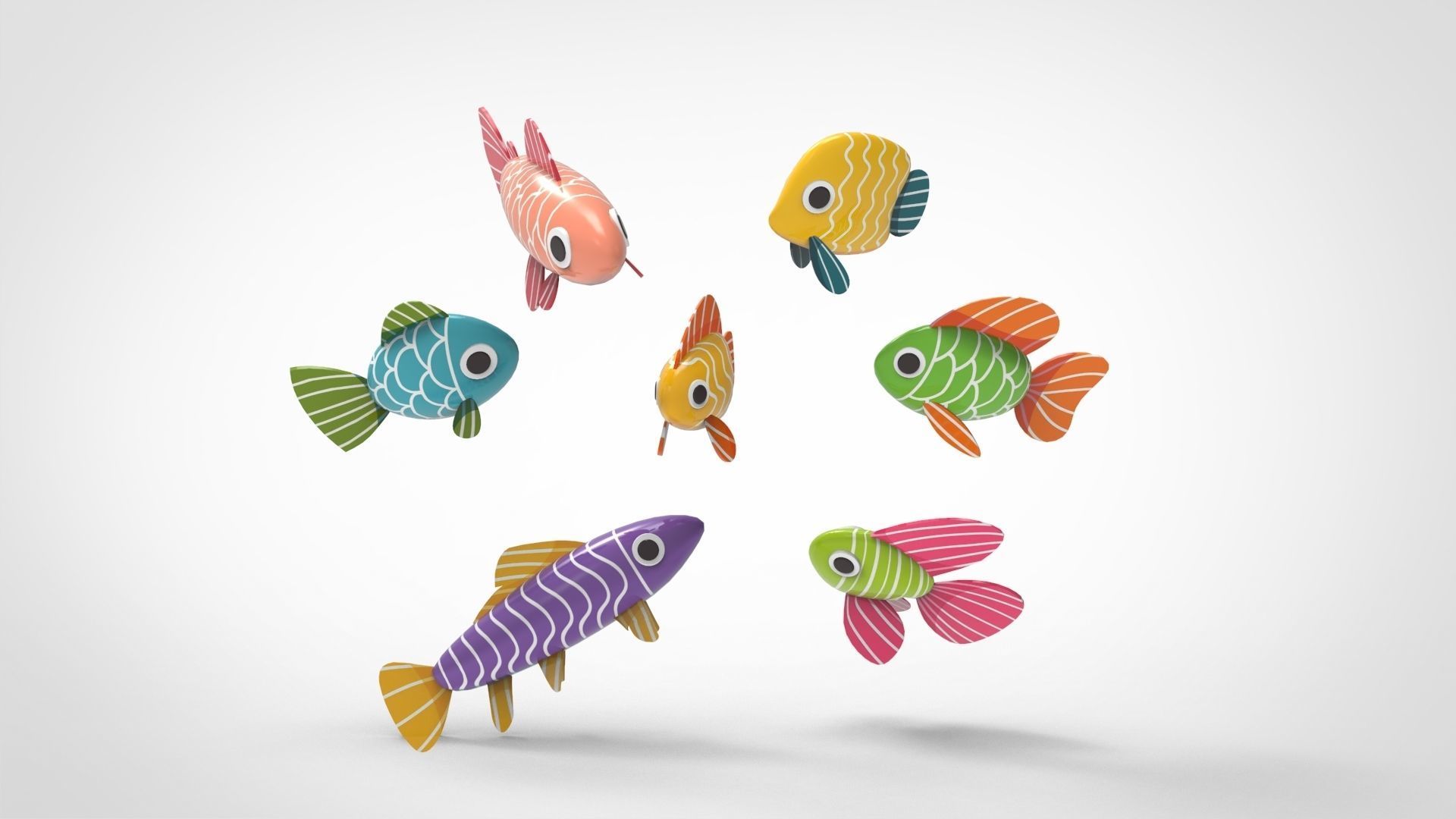 Fish Sea Collection 5 Low-poly 3D model_3