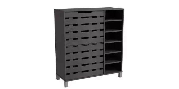 Black Wood Shoes Cabinet