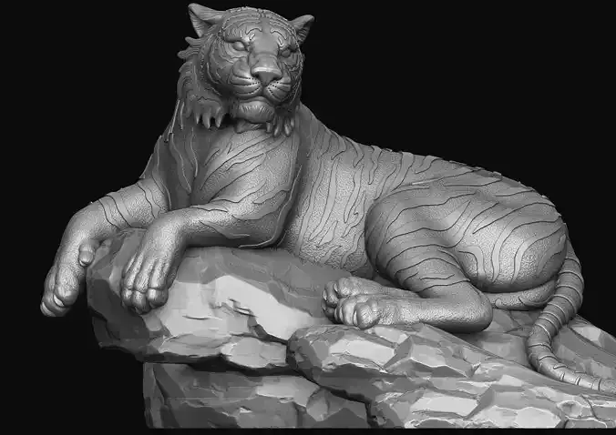 Tiger Statue 3D Print Model 3D print model