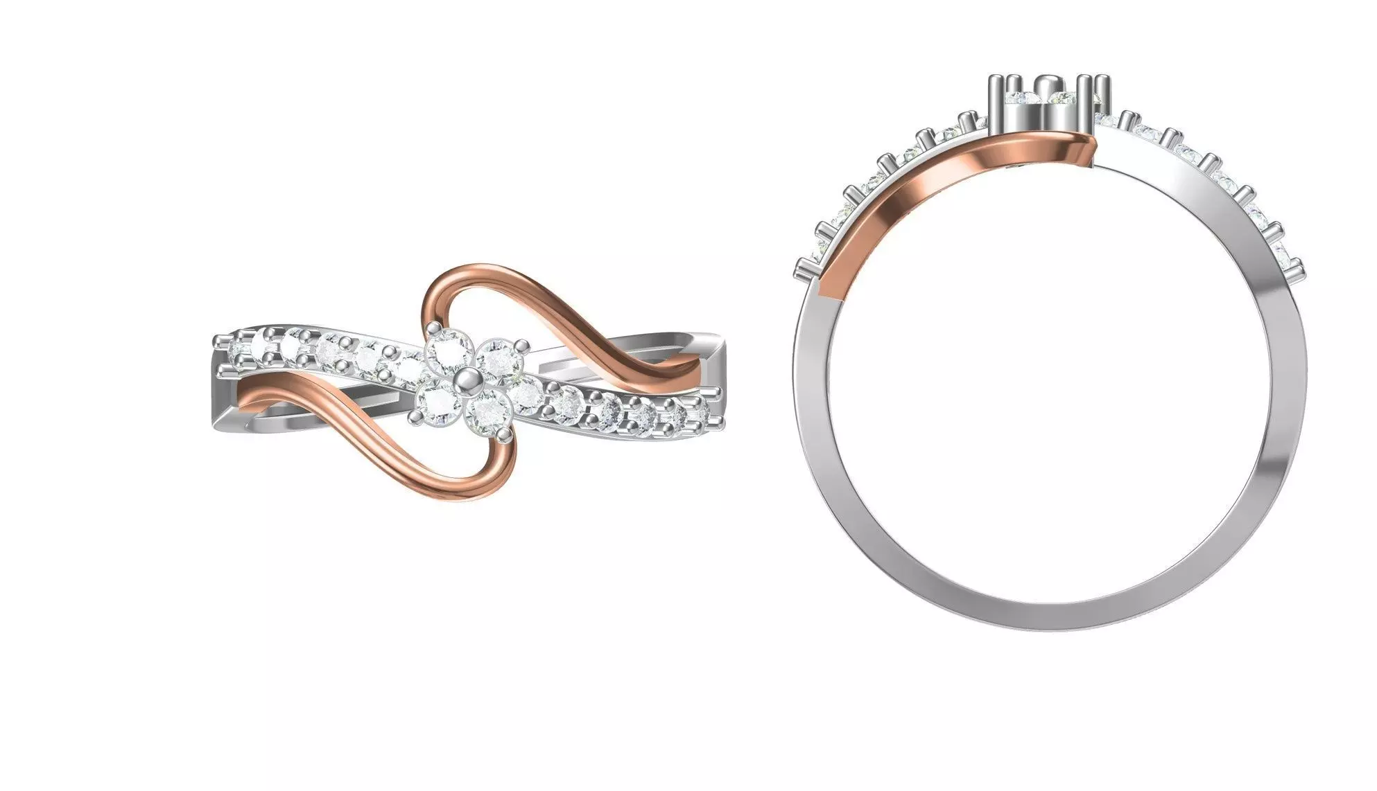 Light Weight Wedding Engagement Women Ring STL JCD Details 3D print model