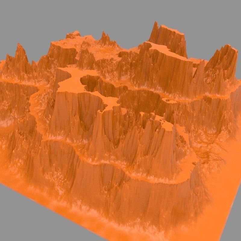 Mountain Terrain Landscape 2 3D print model_2