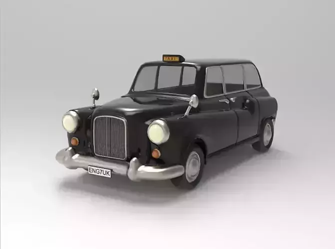 LowPoly Realistic Game Ready Austin FX4 Old Classic London Taxi