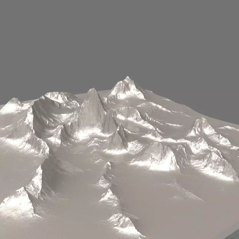 Mountain Terrain Landscape 3D print model_0