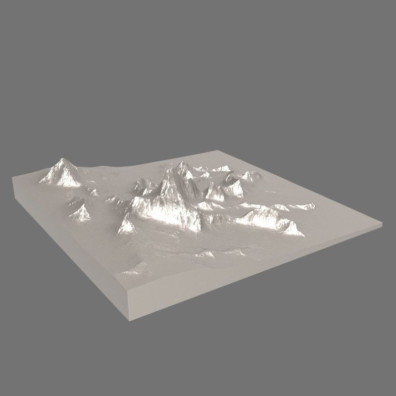 Mountain Terrain Landscape 3D print model_3