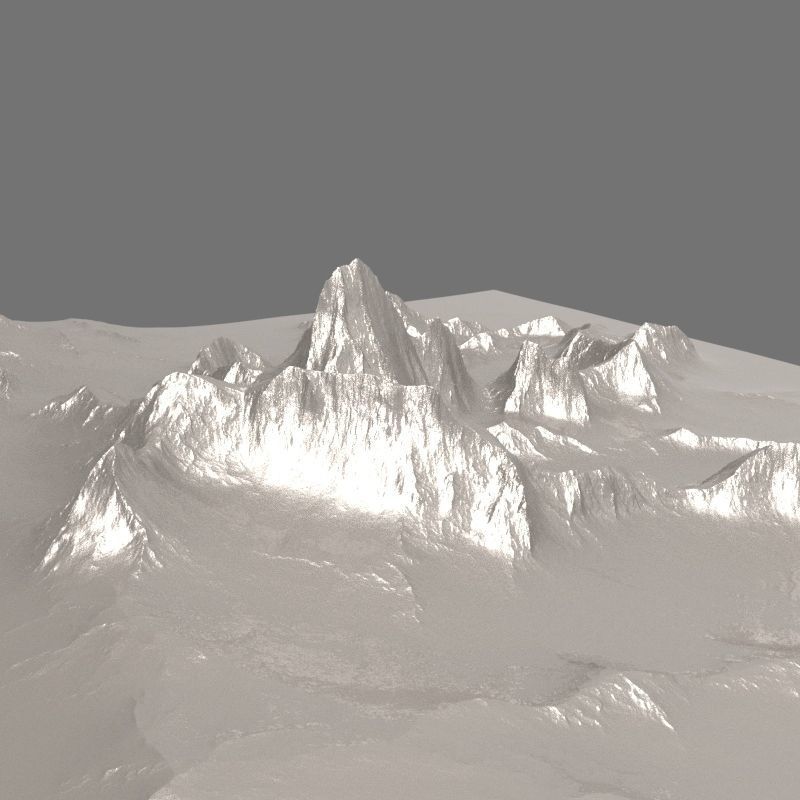Mountain Terrain Landscape 3D print model_2