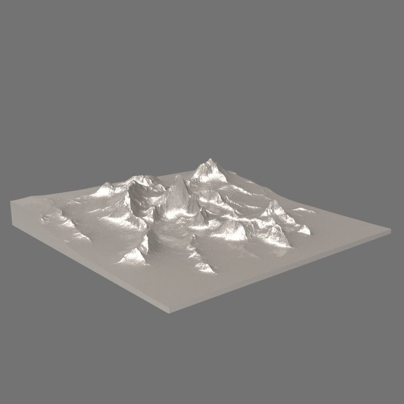Mountain Terrain Landscape 3D print model_1