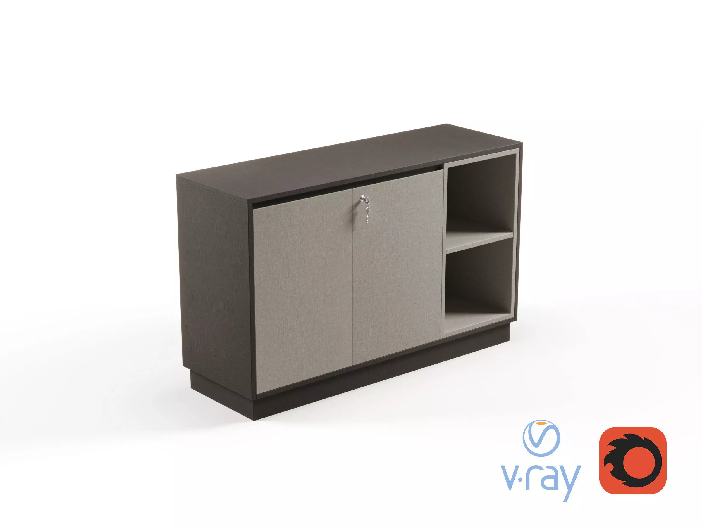 Modern Office Low Cabinet File 2 For Staff Free 3D model