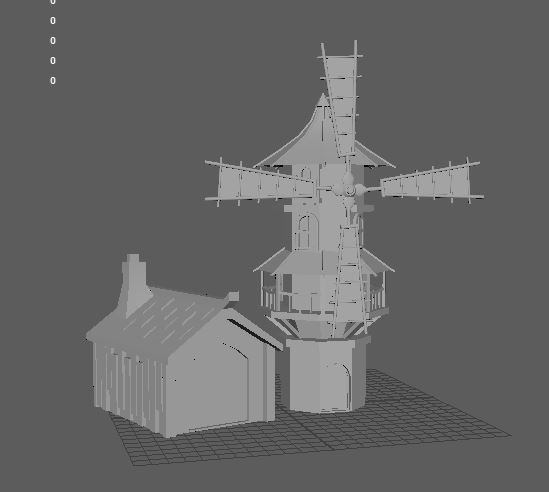 windmill Low-poly 3D model_6