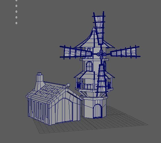 windmill Low-poly 3D model_7