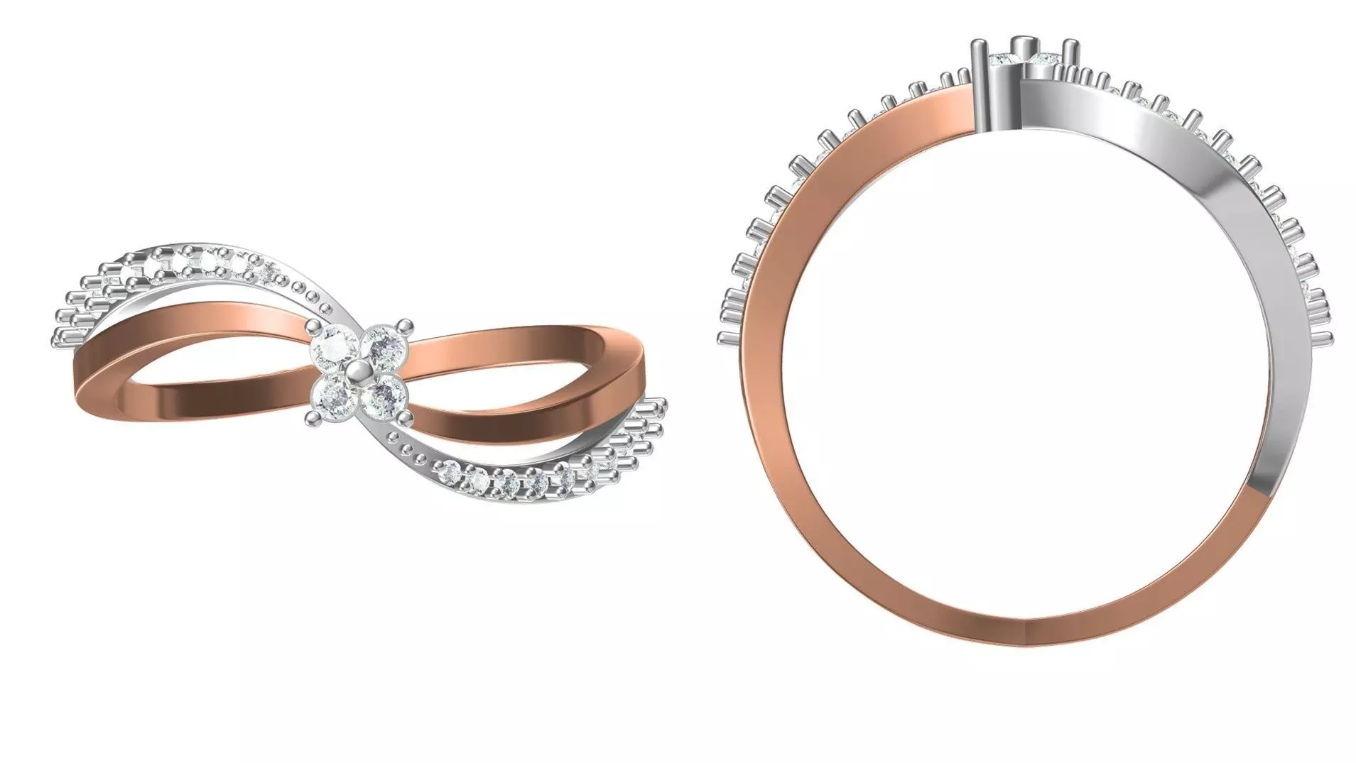 Light Weight Wedding Engagement Women Ring STL JCD Details 3D print model
