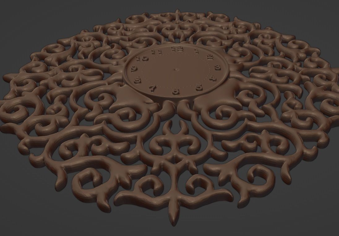 Carved clock 3D print model_2