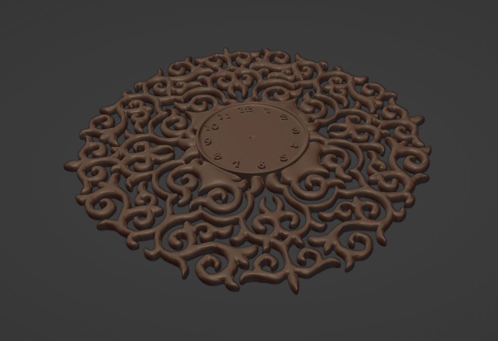 Carved clock 3D print model_1