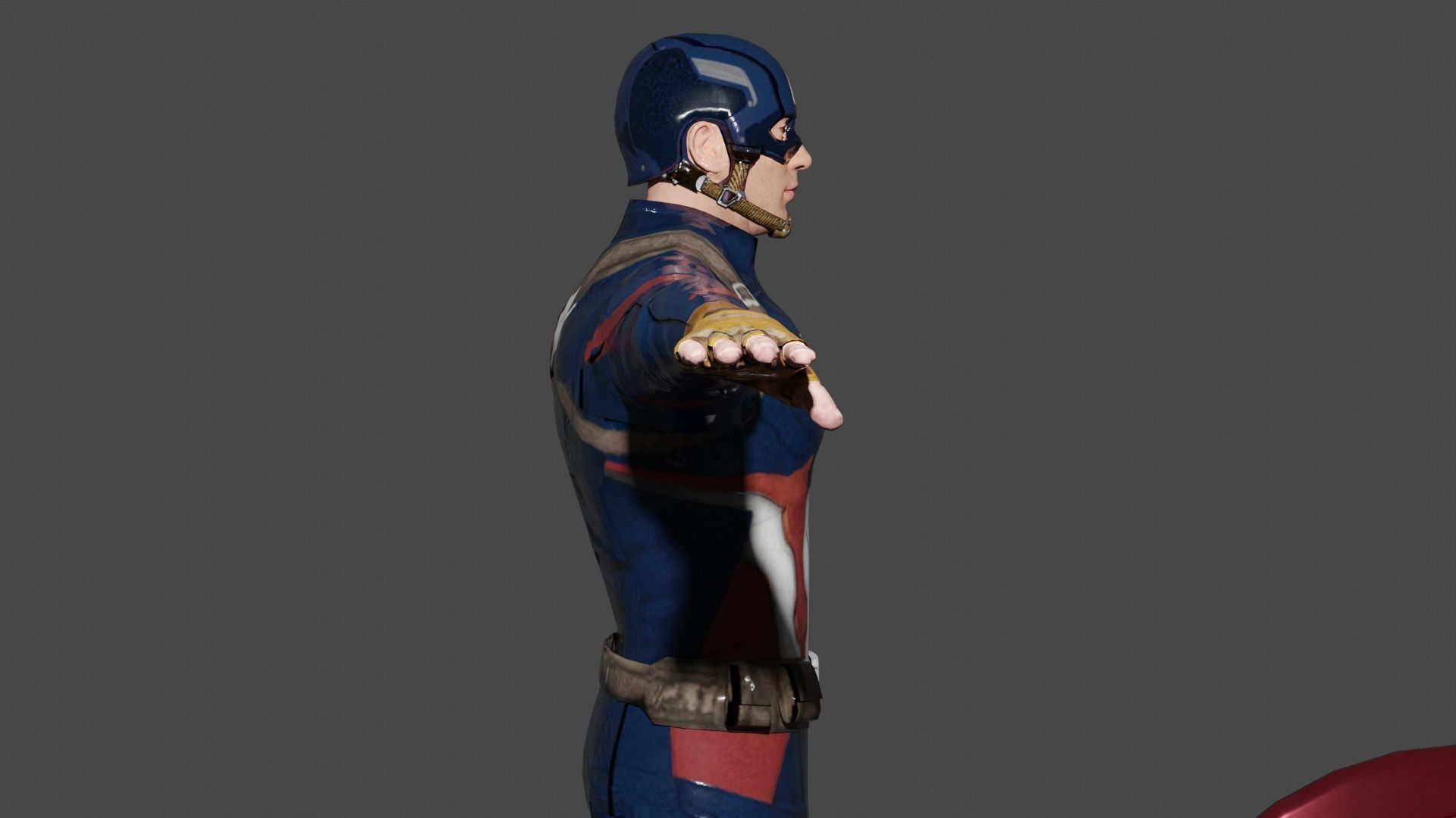 Captain America Low-poly 3D model_3