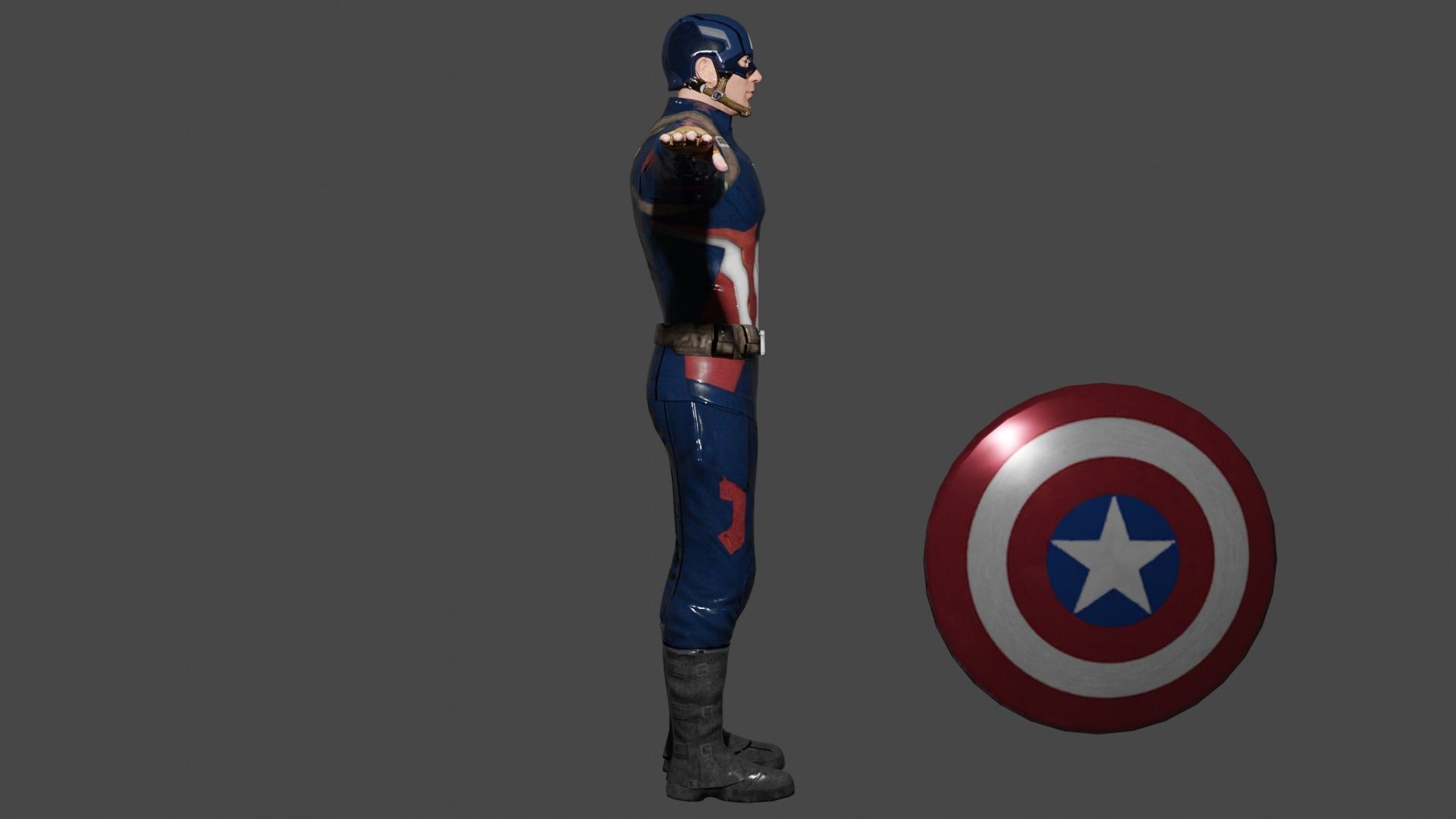 Captain America Low-poly 3D model_2