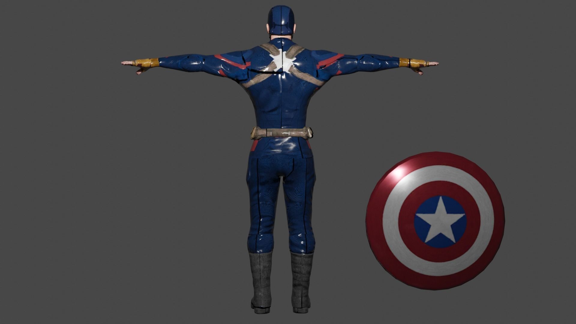 Captain America Low-poly 3D model_4
