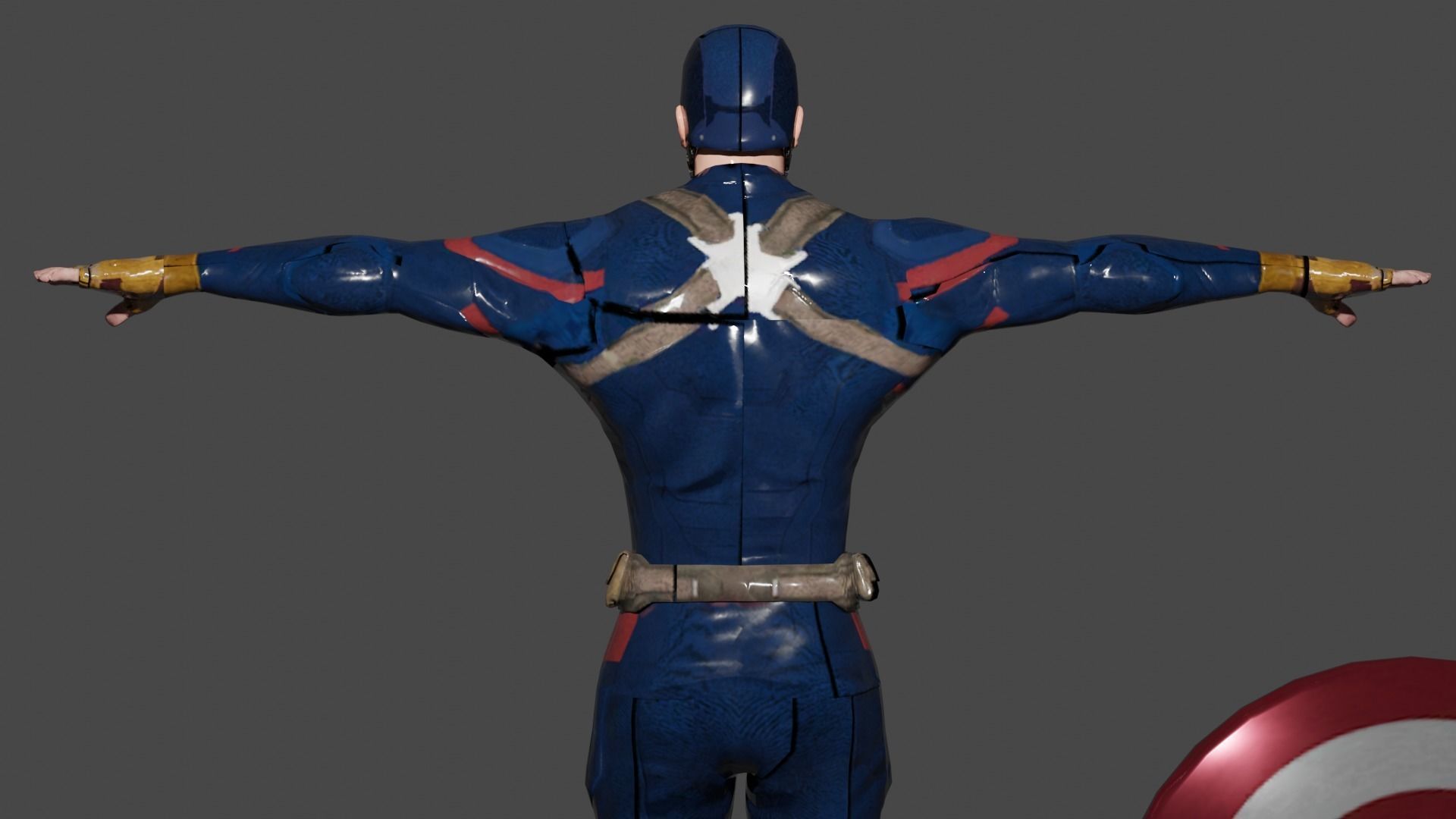Captain America Low-poly 3D model_5