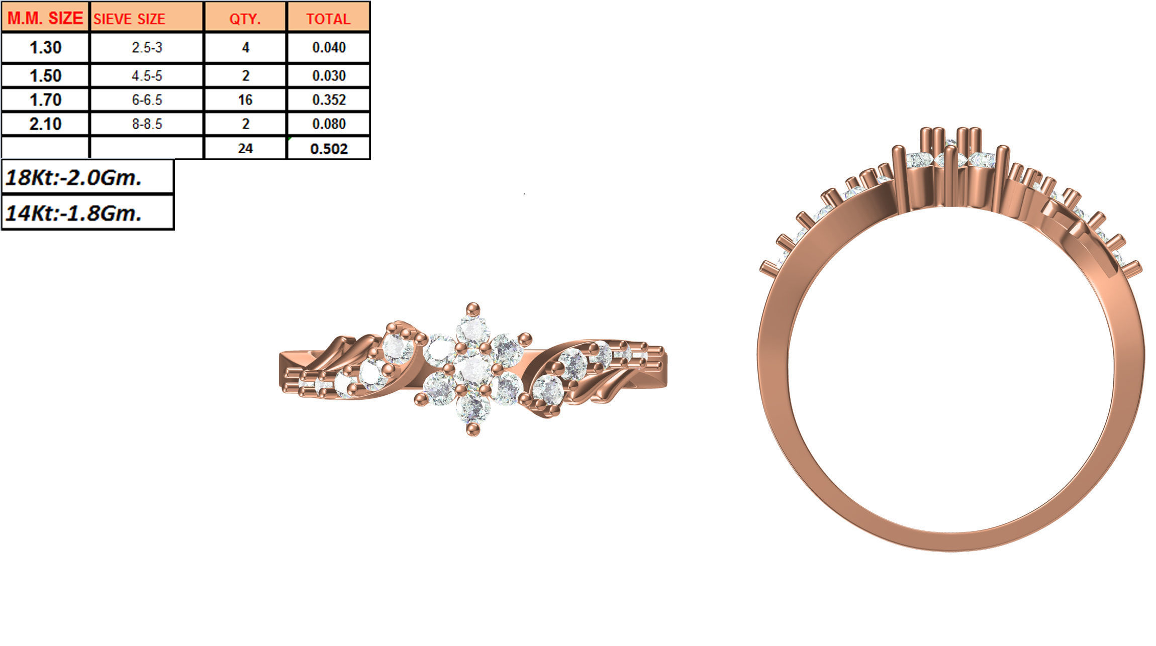 Light Weight Wedding Engagement Women Ring STL JCD Details 3D print model_1