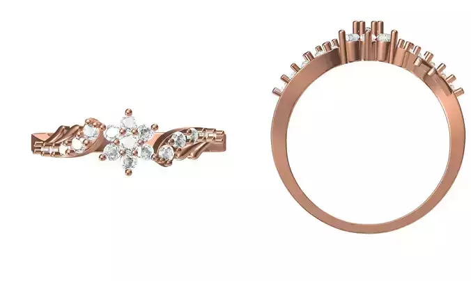 Light Weight Wedding Engagement Women Ring STL JCD Details 3D print model