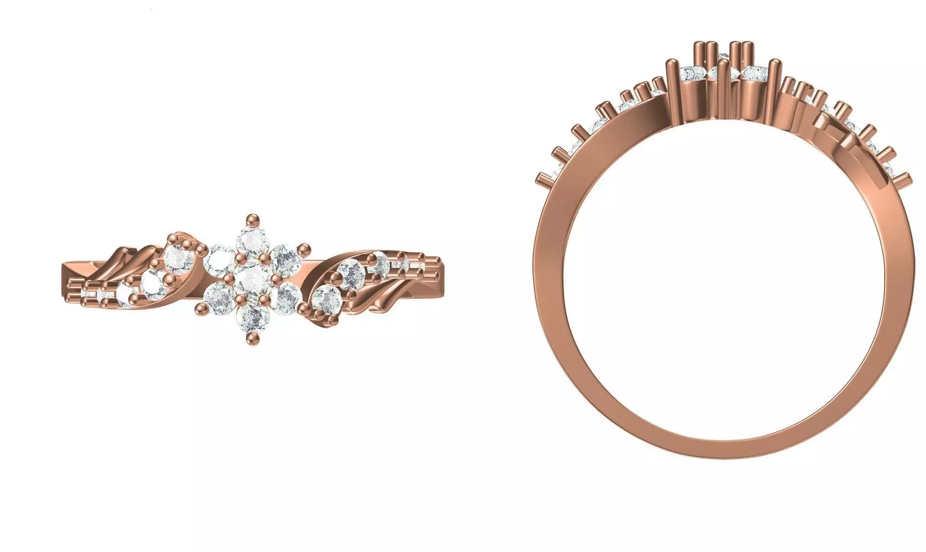 Light Weight Wedding Engagement Women Ring STL JCD Details 3D print model_0