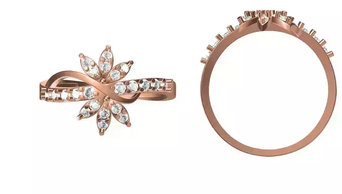 Light Weight Wedding Engagement Women Ring STL JCD Details 3D print model