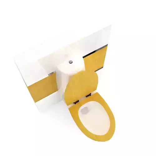 Toilet Bowl with Wooden Elements