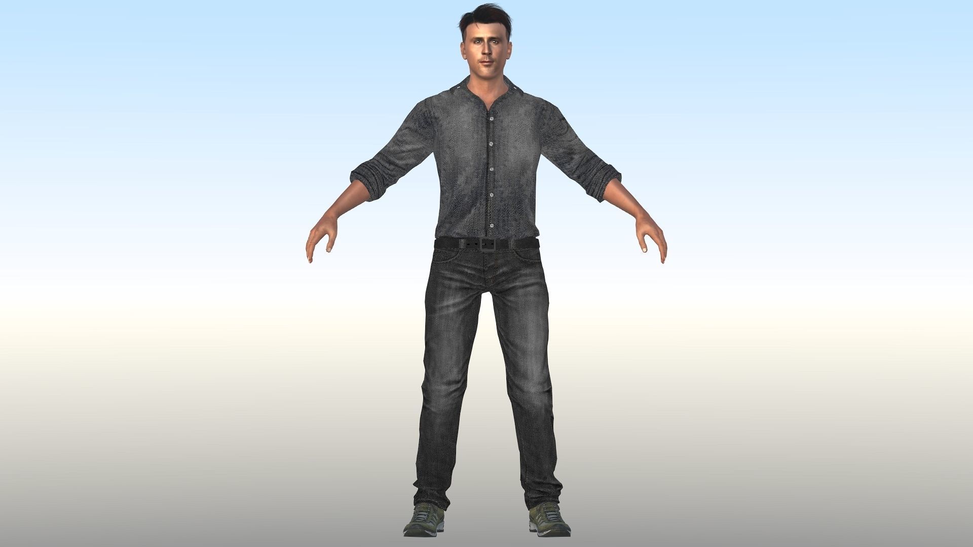 Ryan Gosling  Low-poly 3D model_1