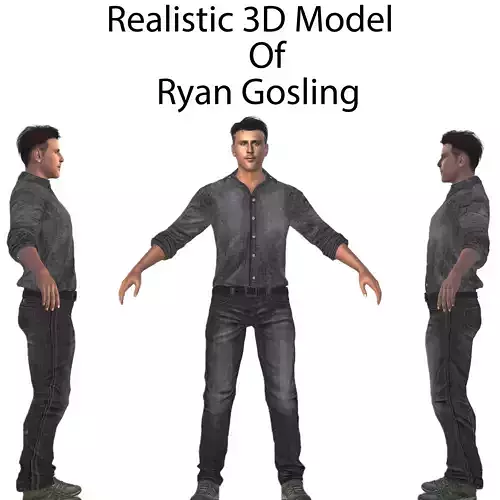 Ryan Gosling  Low-poly 3D model