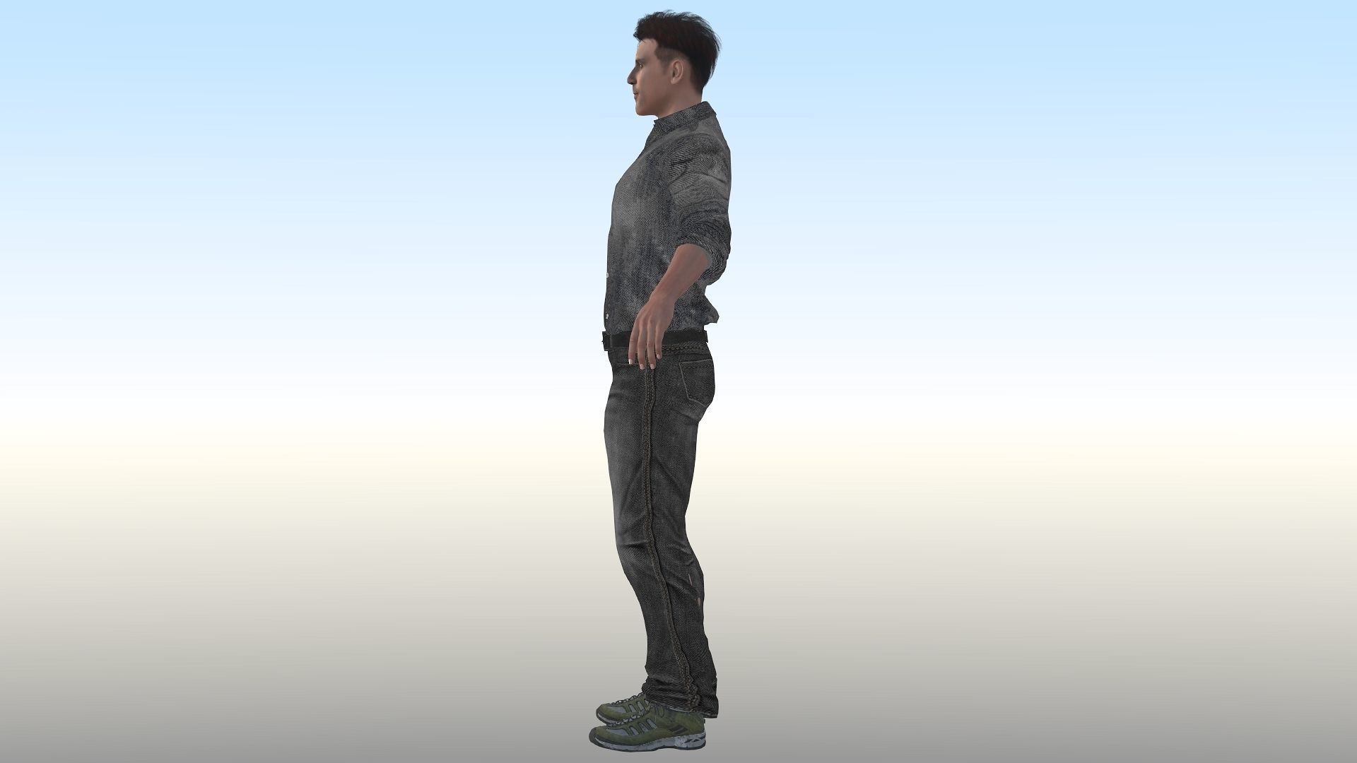 Ryan Gosling  Low-poly 3D model_4