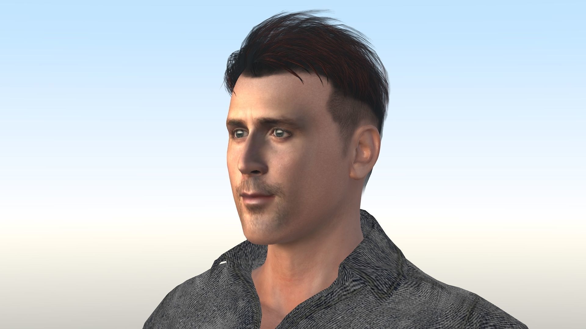 Ryan Gosling  Low-poly 3D model_19