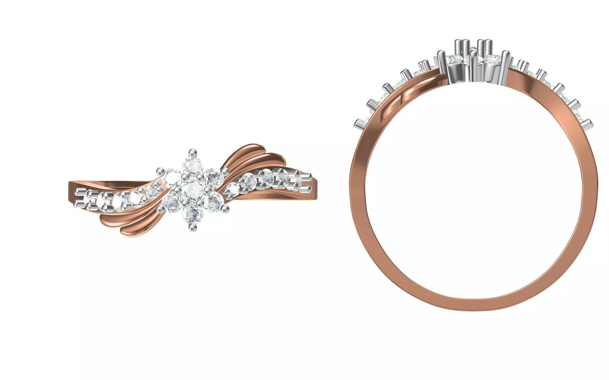 Light Weight Wedding Engagement Women Ring STL JCD Details 3D print model_0