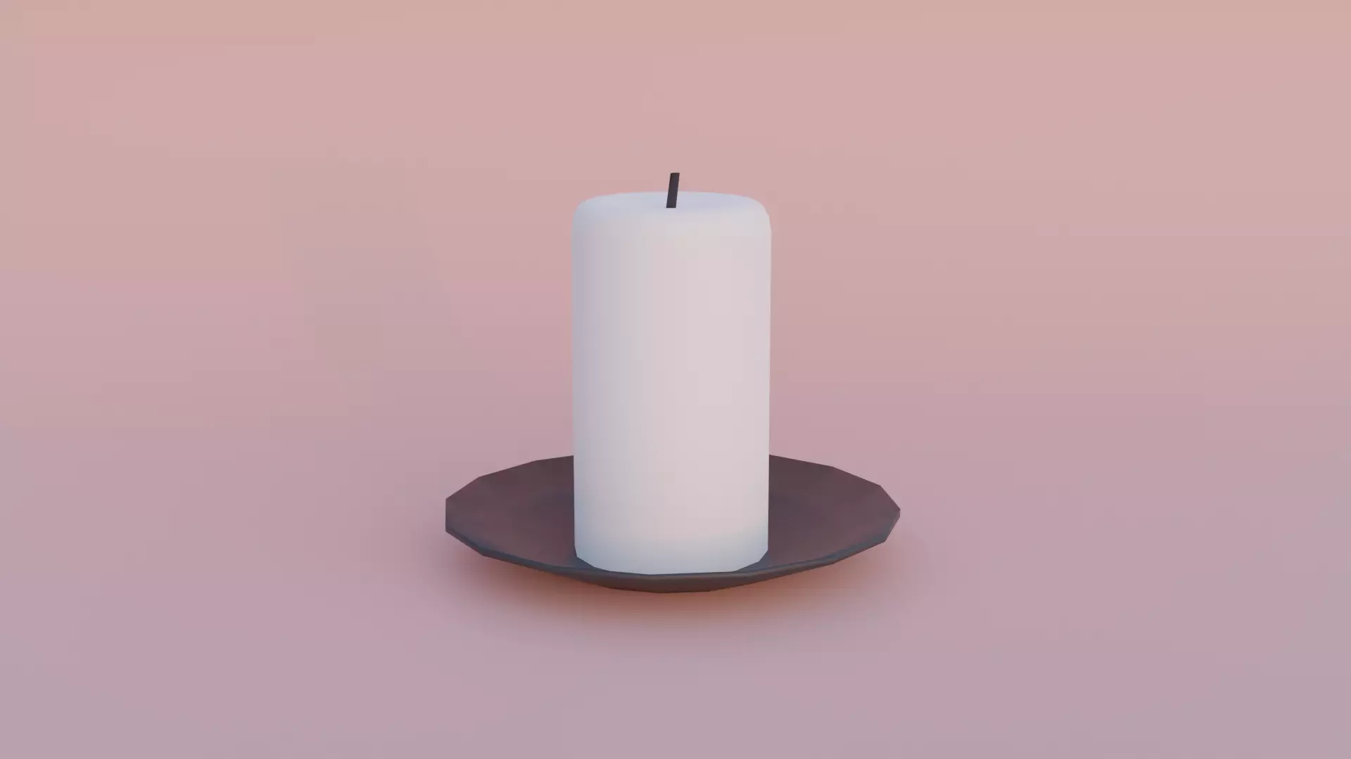 Simple candle Free low-poly 3D model