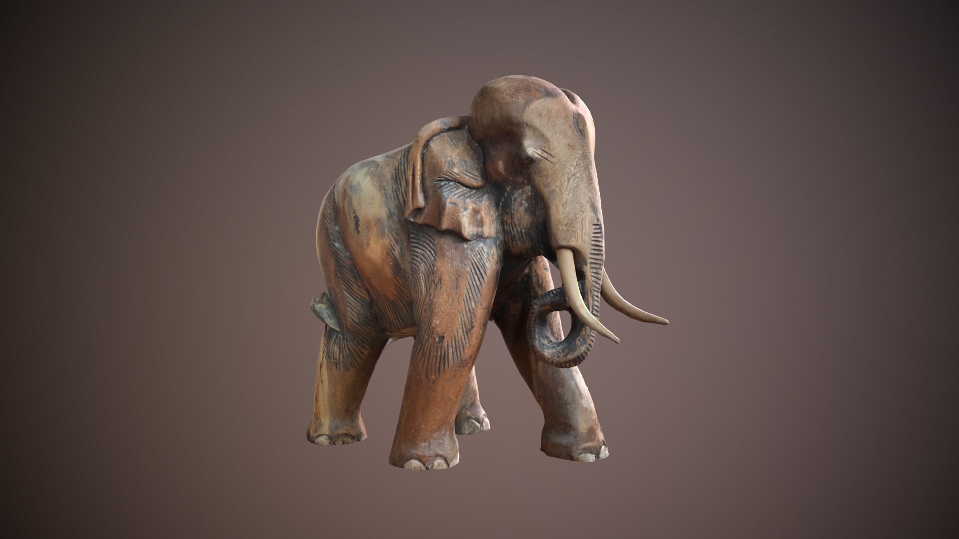 Elephant Sculpture 3D model_3