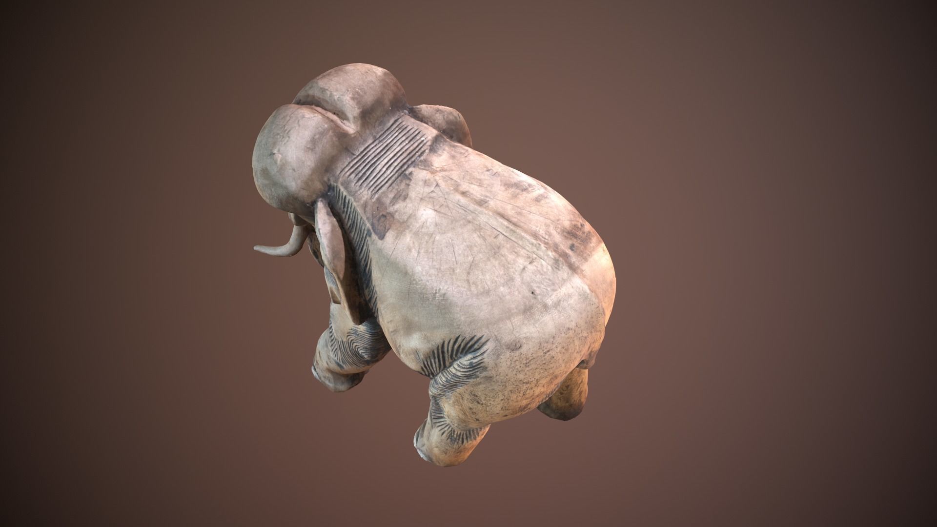 Elephant Sculpture 3D model_6