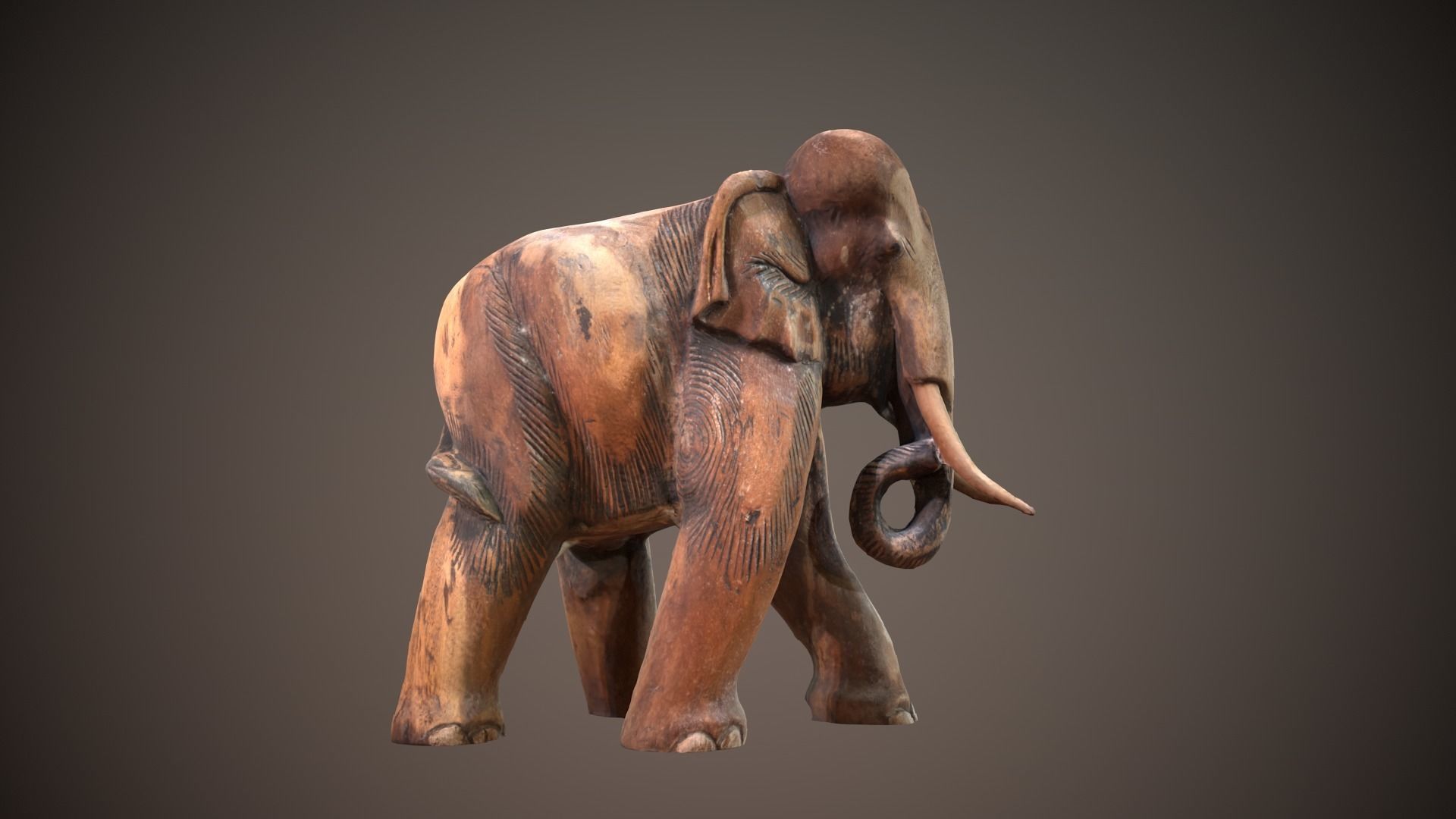 Elephant Sculpture 3D model_4