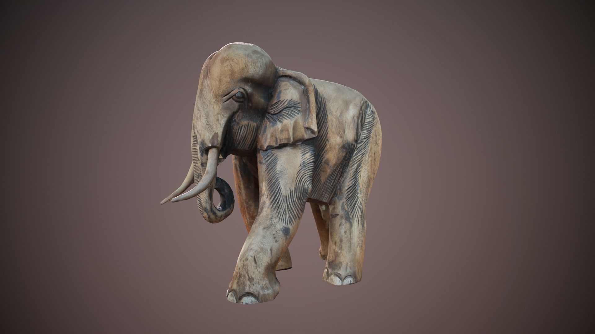 Elephant Sculpture 3D model_2