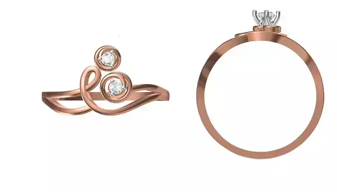 Light Weight Wedding Engagement Women Ring STL JCD Details