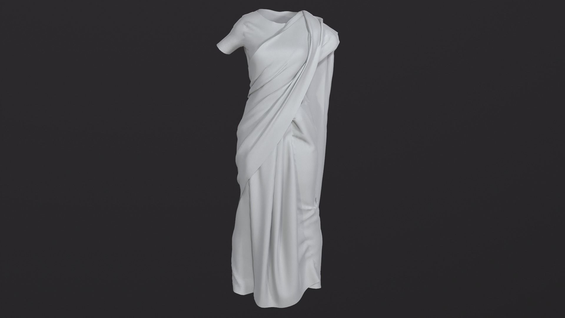 Traditional Cloth Saree for Games 3D model_13