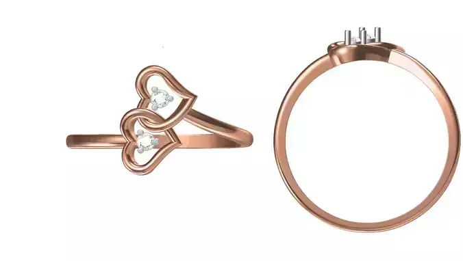 Light Weight Wedding Engagement Women Heart Ring STL JCD Details 3D print model