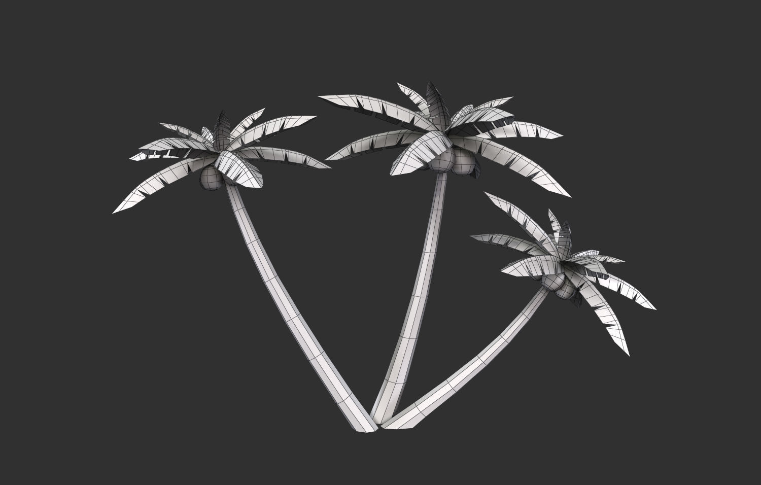 Coconut Tree  Low-poly 3D model_32