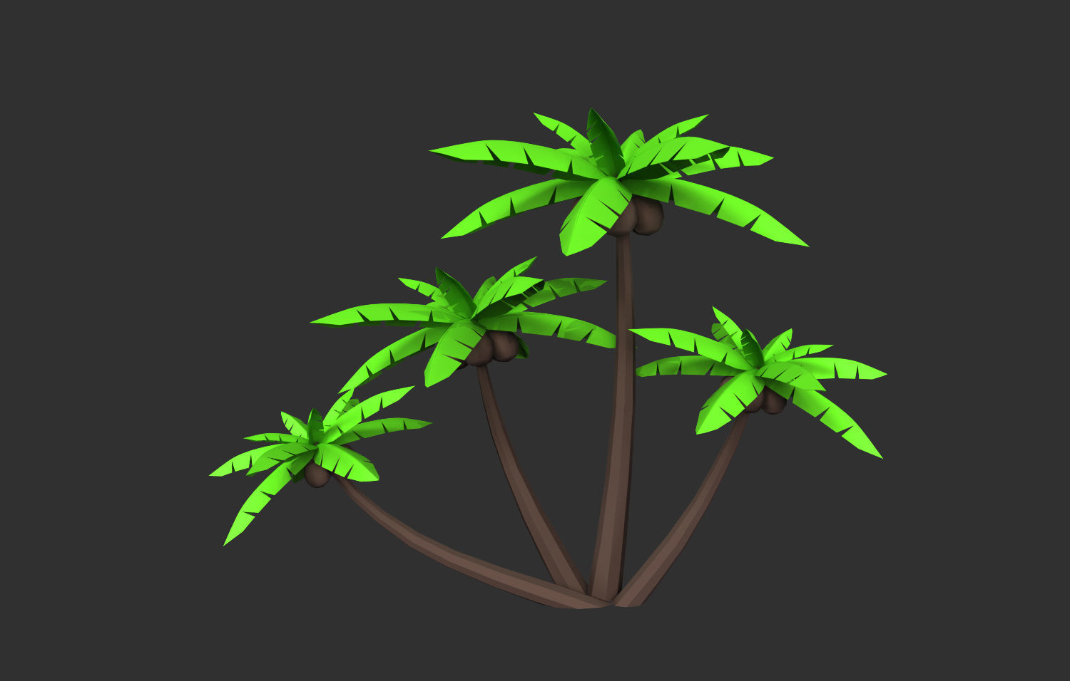 Coconut Tree  Low-poly 3D model_25