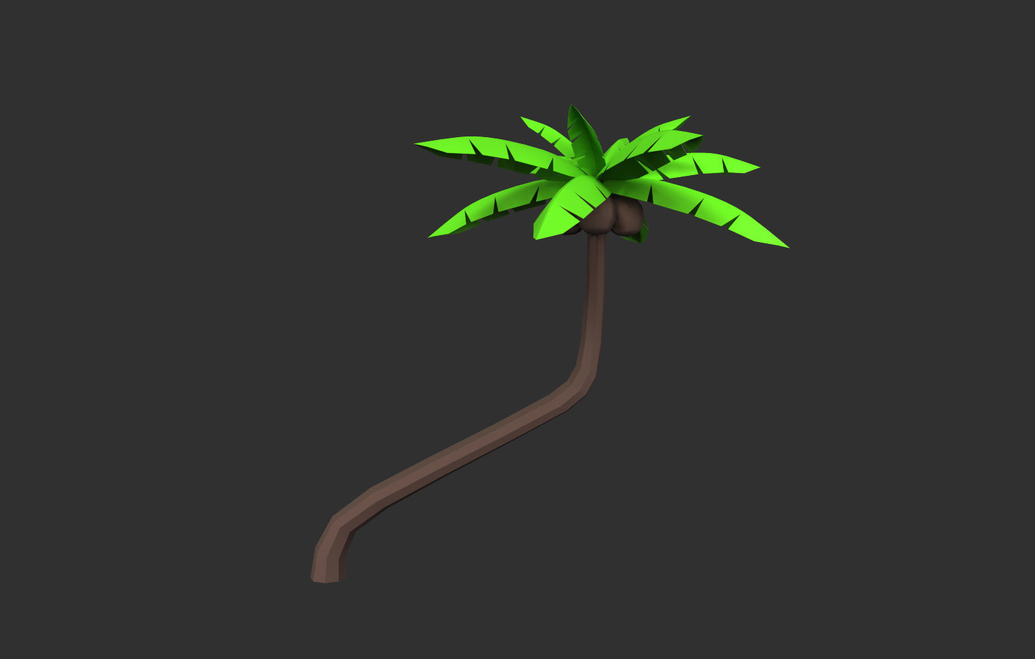 Coconut Tree  Low-poly 3D model_9