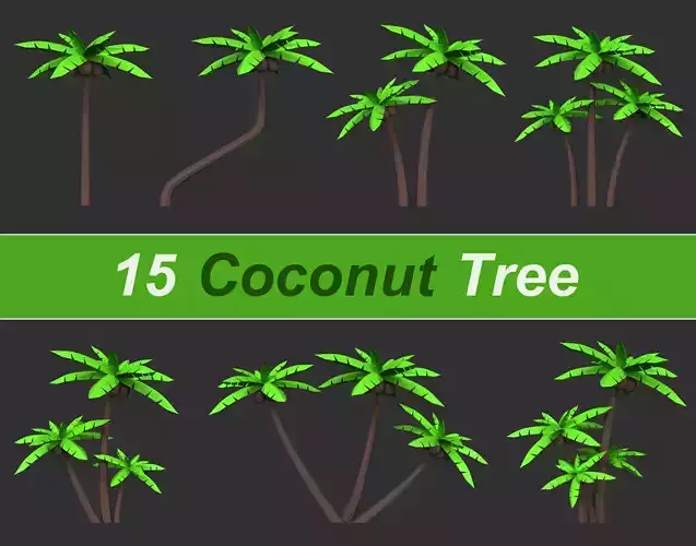 Coconut Tree  Low-poly 3D model