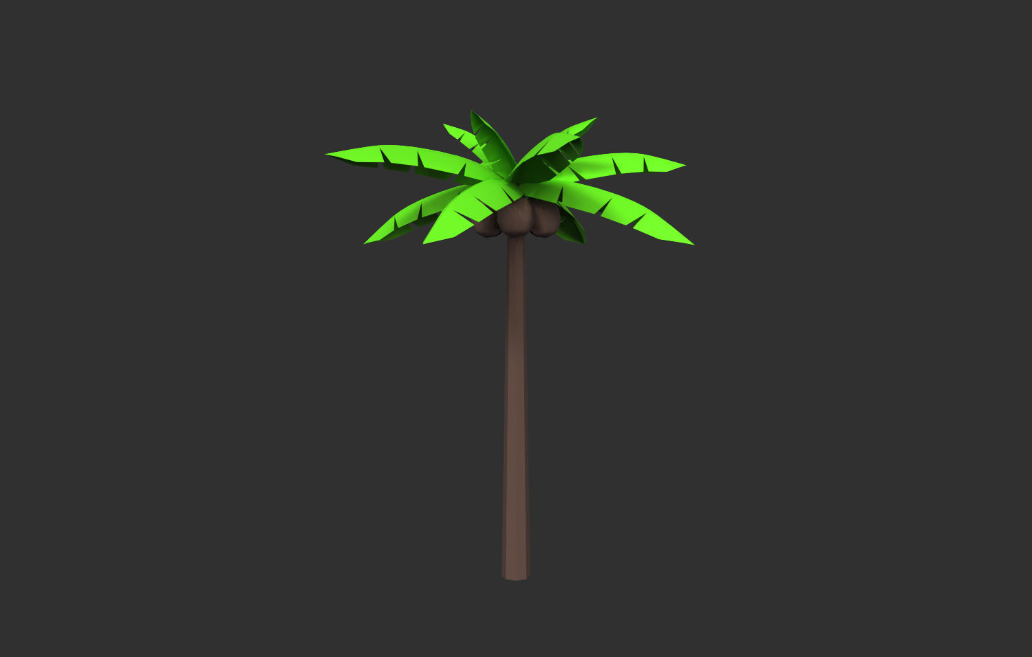 Coconut Tree  Low-poly 3D model_3