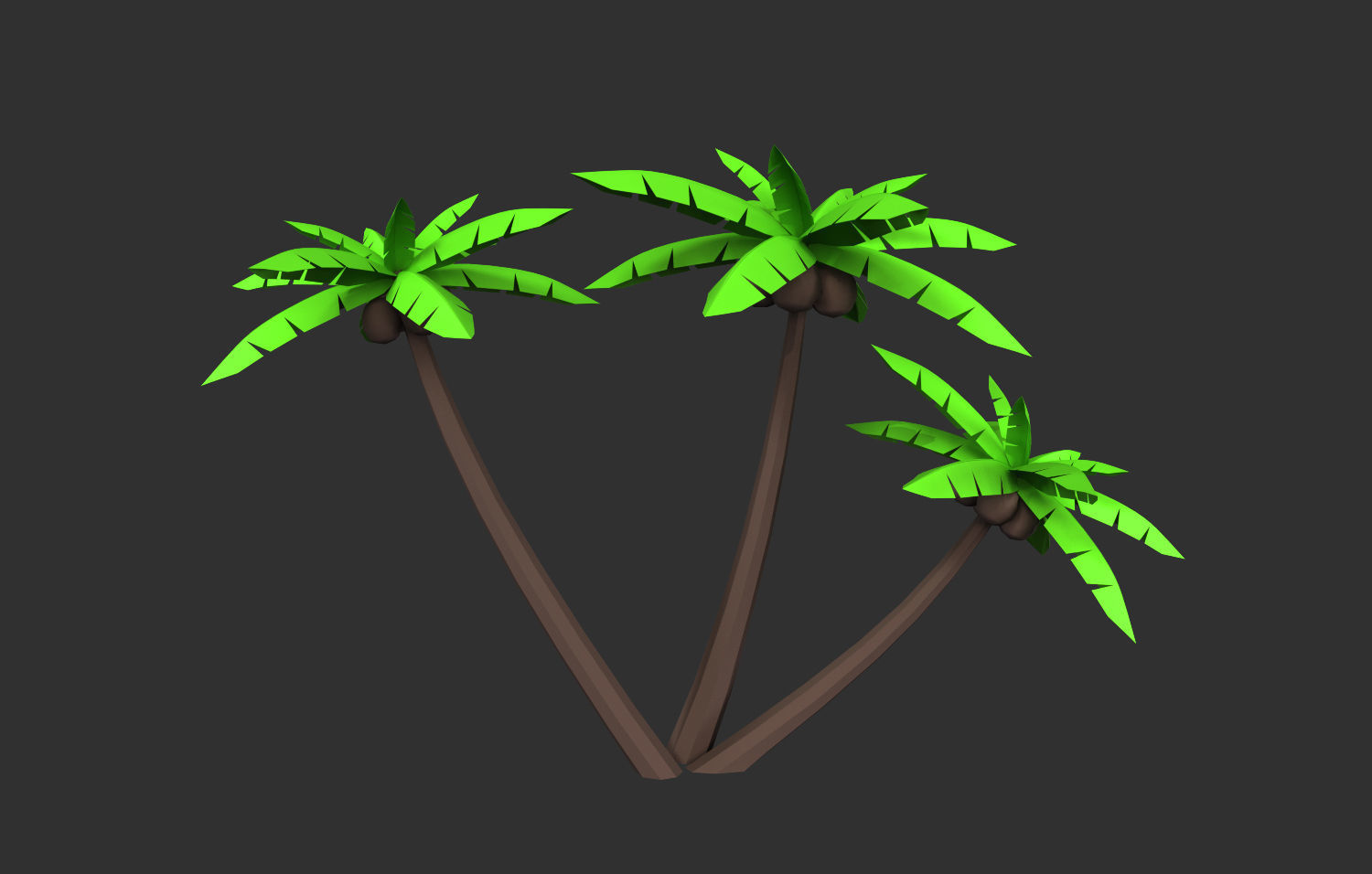Coconut Tree  Low-poly 3D model_31
