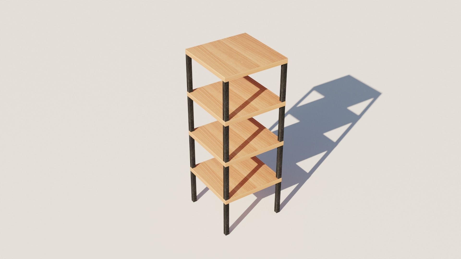 steel shelves Low-poly 3D model_3