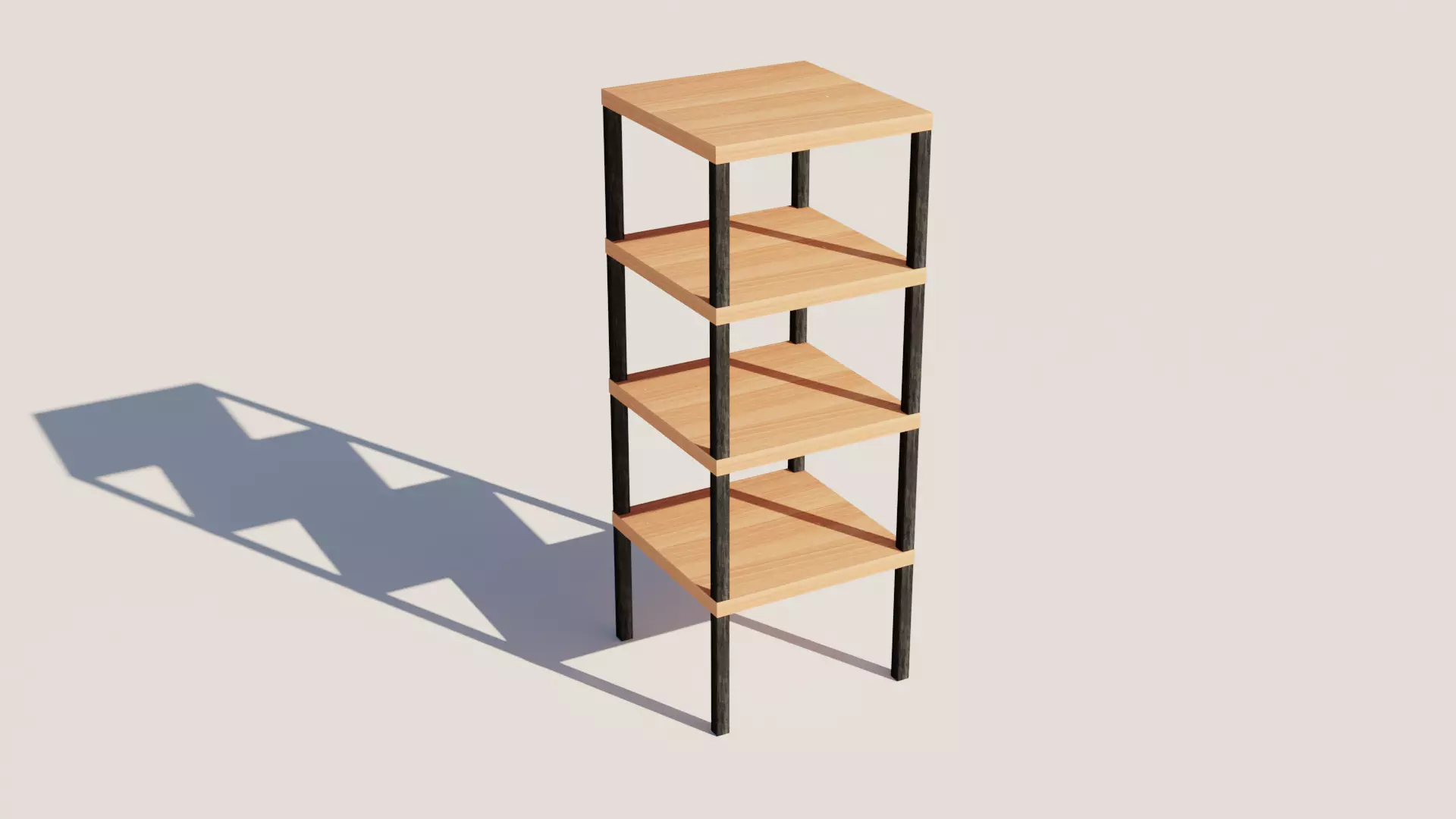 steel shelves Low-poly 3D model_0