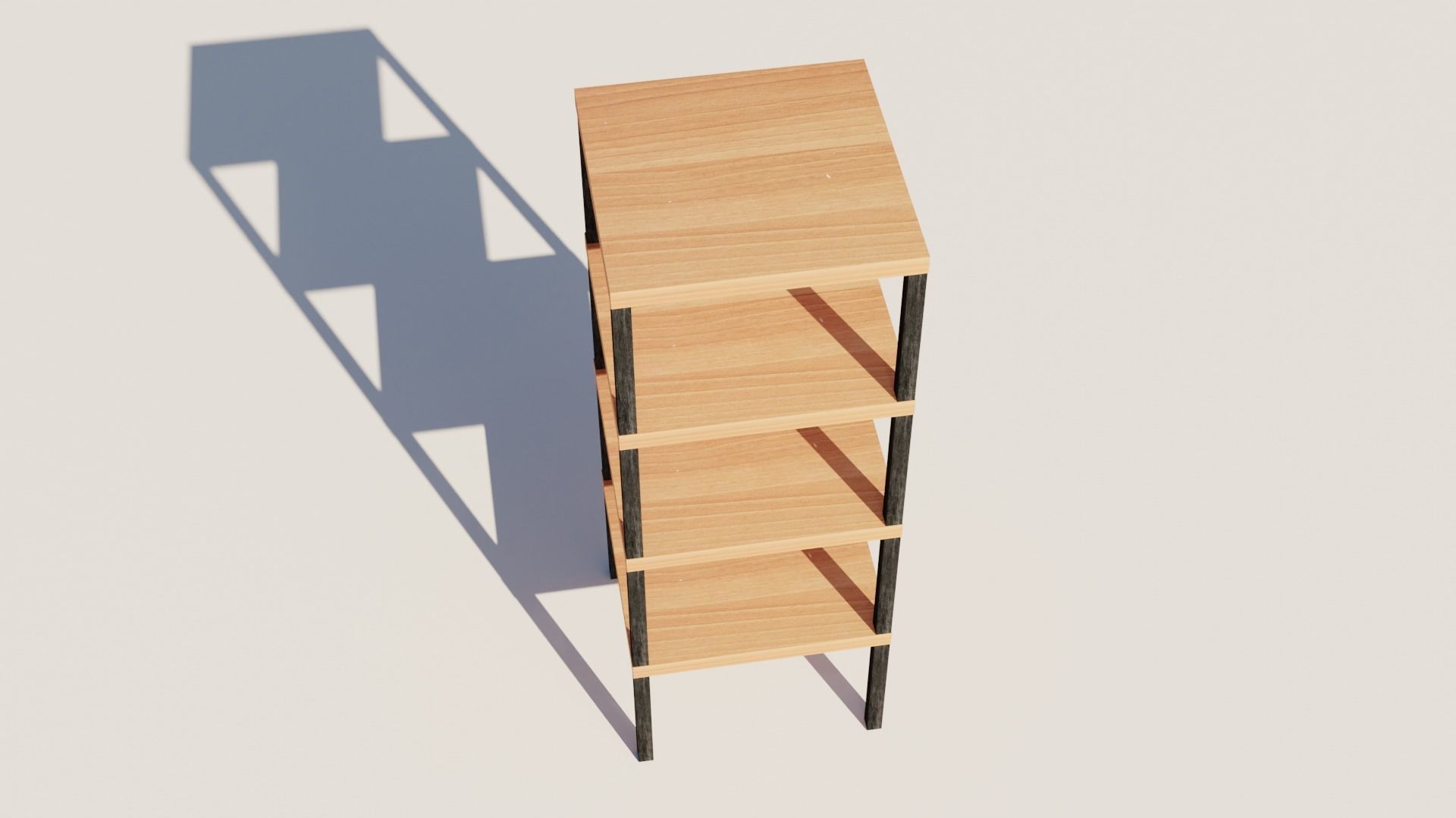 steel shelves Low-poly 3D model_1
