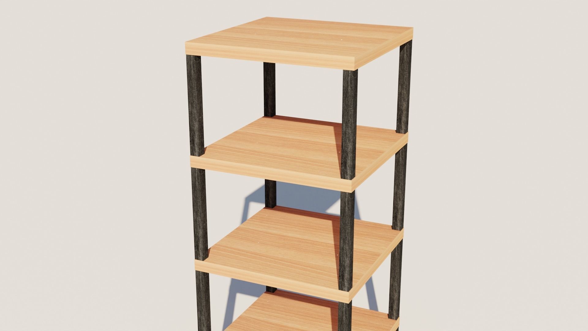 steel shelves Low-poly 3D model_2